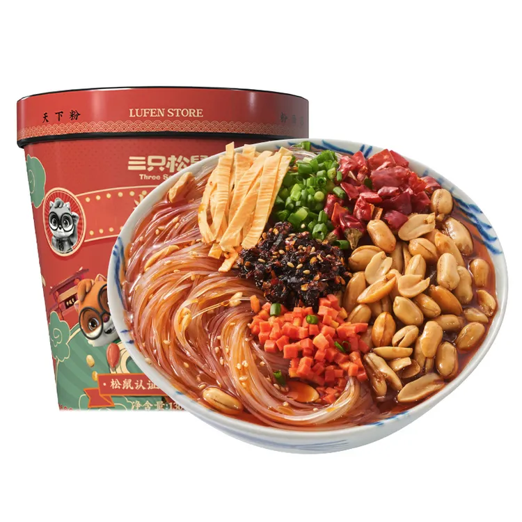 三只松鼠酸辣粉130g/桶冲泡方便速食重庆桶装特产