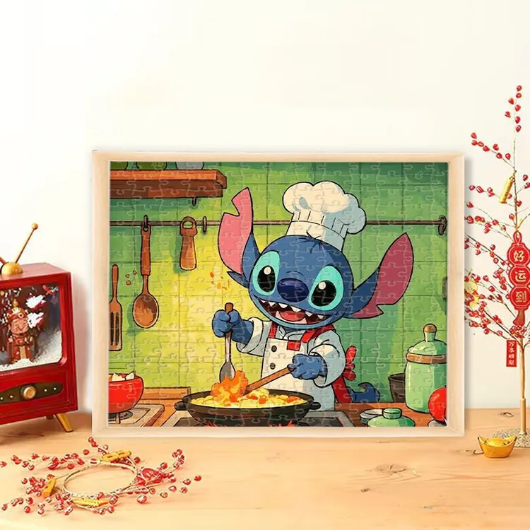 史迪仔星际宝贝木质拼图 卡通动漫手工diy益智解压玩具礼物拼图