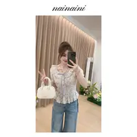 奈奈妮【少女心事】T恤上衣女2025小个子夏季新款法式设计感63387