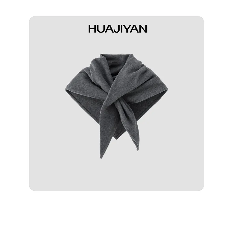 华吉言/HUAJIYAN【配饰系列】羊绒羊毛高支双层错位交叠三角巾