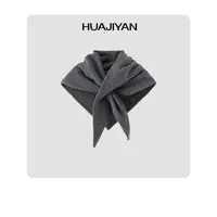 华吉言/HUAJIYAN【配饰系列】羊绒羊毛高支双层错位交叠三角巾