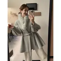 【清冷女主】温柔气质全羊毛大衣灯笼袖中长款秋冬外套