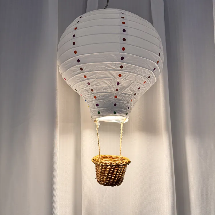 ins风格diy材料包儿童房手工热气球灯罩吊饰