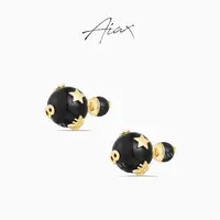 AIAX 镀K金 朗姆酒耳扣气质可爱黑色复古小众小巧TSL1098