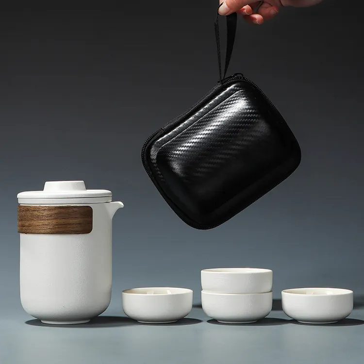 国潮主人杯粗陶旅行茶具便携式快客杯户外个人随身包功夫茶具配件