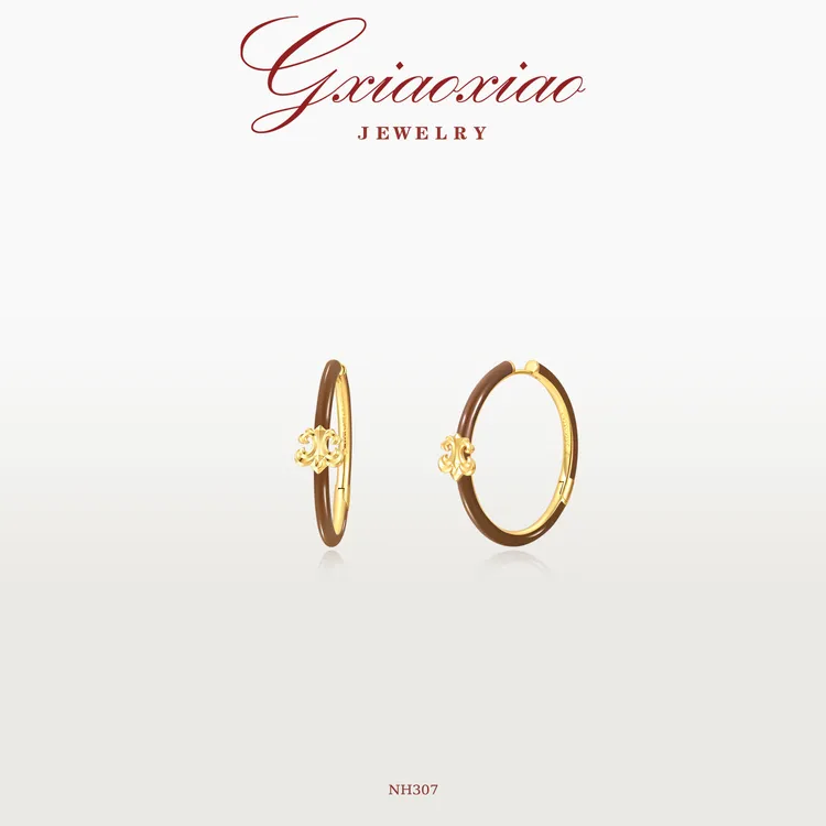 G XIAOXIAXO【鸢尾朱韵】气质复古高级感鸢尾花耳环 NH307新年礼物