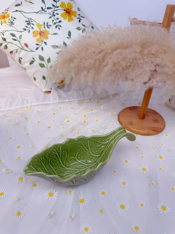 【初下厨】绿卷心菜叶创意菜碗家用点心水果沙拉碗