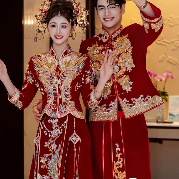 丝绒秀禾服2025新款结婚礼服新娘高端中式嫁衣敬酒服出阁重工喜服