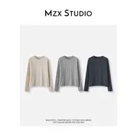 MZX 秋季圆领百搭款正肩常规版长袖T恤上衣 SY10601-P