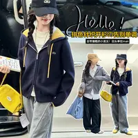 女童春秋款拼色针织毛衣开衫中大童女孩新款洋气时尚百搭韩版外套