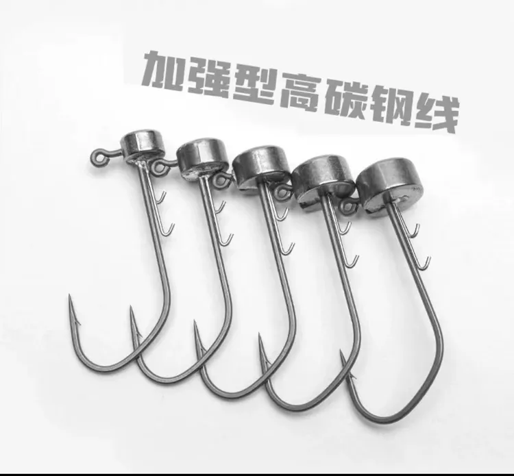 老五路亚黑坑定制胶粘钨钢内德钩BKK9099黑坑软饵T尾鳜鱼钨钢平头