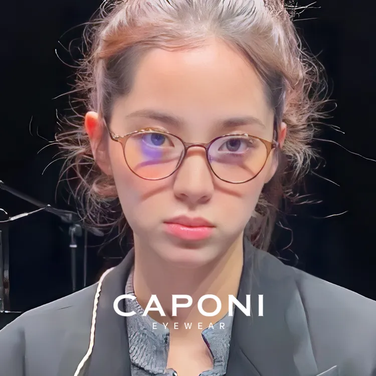 CAPONI欧阳娜娜同款眼镜6g超轻茶色素颜高度近视眼镜框小脸眼镜