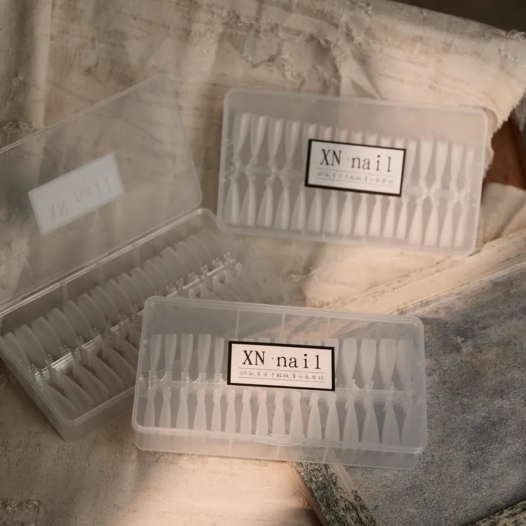 美甲店专用D弧月牙甲片磨砂半贴超薄显瘦磨砂