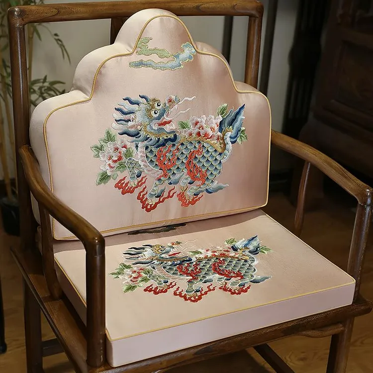 靠山靠枕新中式红木圈椅坐垫实木太师椅云朵枕靠垫一体腰靠茶椅垫