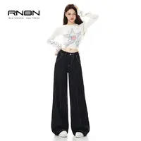 RNBN新款四面弹垂坠抗皱宽松阔腿不掉色显瘦百搭弹力牛仔裤