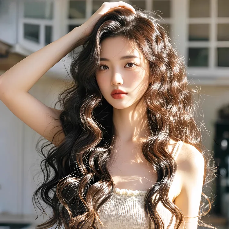 羊毛卷假发女全头套全真人发丝自然无痕轻薄透气蕾丝整顶假发套女