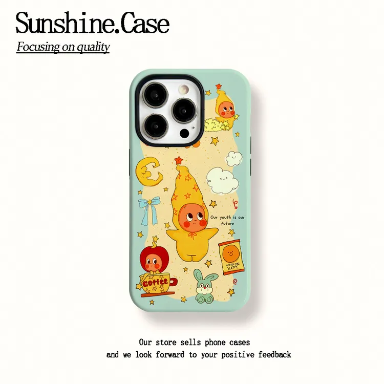 菲林二合一适用苹果华为vivo小米oppo手机壳可爱星星人17PRO/16