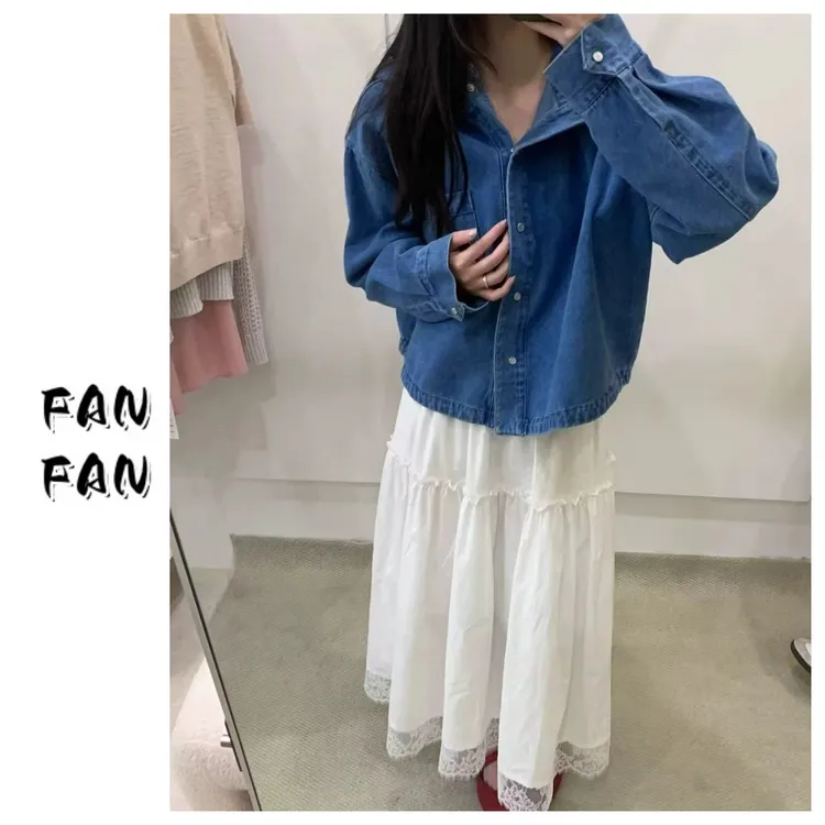 FANFAN 【学院风 简约】连帽牛仔外套