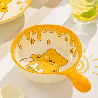 【蜂蜜小熊单手把碗】6英寸手把碗陶瓷釉下彩工艺好物餐具易清洗