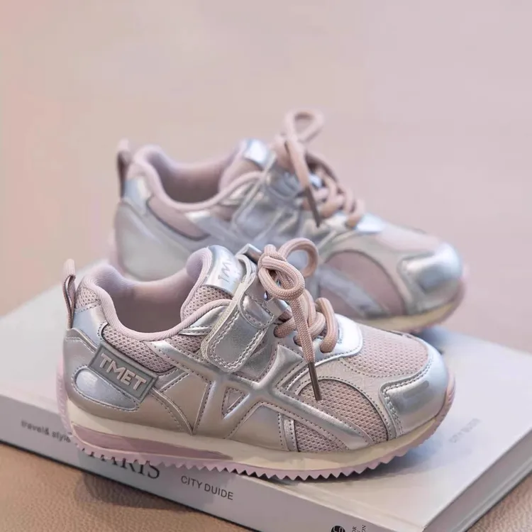 小黄鸭柚柚女童鞋子2025新款春秋儿童阿甘鞋透气男童运动鞋网面鞋