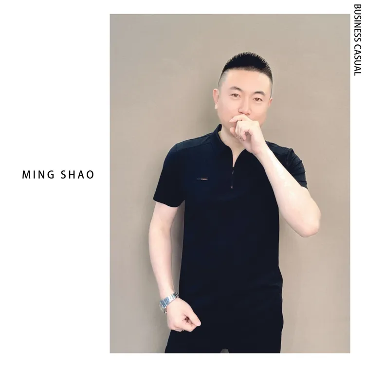 【9013】男士夏季轻奢翻领拉链T恤舒适柔软百搭