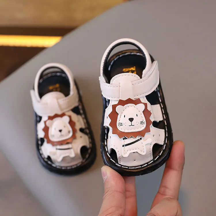 叫叫鞋男宝宝鞋子软底婴儿学步鞋包头凉鞋0-1岁2防滑男女童夏现货