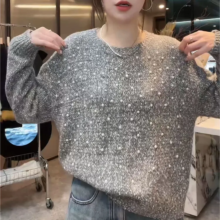 【璀璨星河】毛衣新款宽松上衣洋气时尚秋冬内搭针织衫女LK2509062