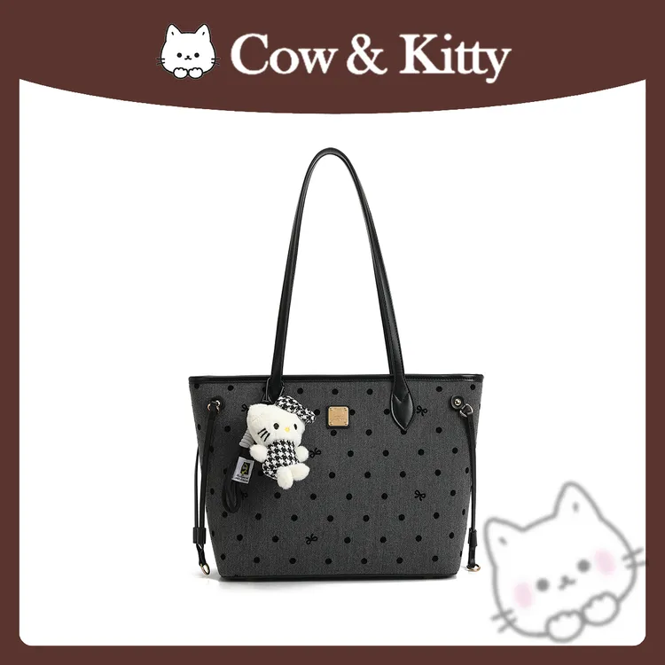 CowKitty/复古轻奢潮流大容量托特包单肩8082斑点