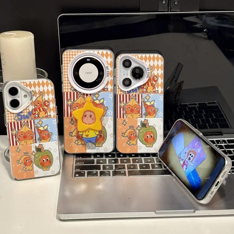 拼接涂鸦适用苹果17pro手机壳16pm小众华为p80彩银女vivo小米oppo