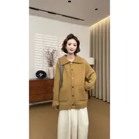 【张小九】秋冬厚款翻领单排扣宽松百搭开衫毛衣外套Z2048