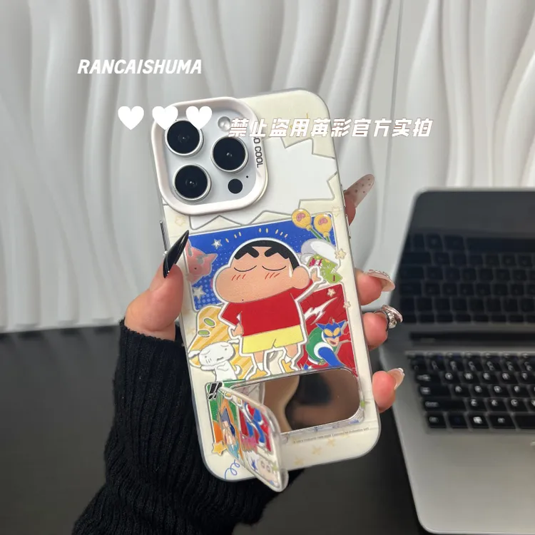 动感超人小新适用苹果华为小米iPhone151413promax防摔支架手机壳