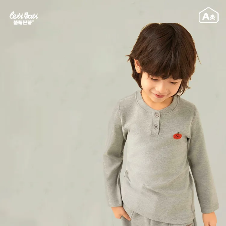 【蕾蒂巴蒂】儿童长袖居家吸汗宝宝打底上衣修身百搭