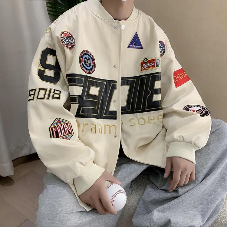 【TQUX官方正品】vintage棒球服oversize美式复古赛车服外套男设