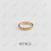 铜合金戒指  EFED轻奢菱形格纹戒指