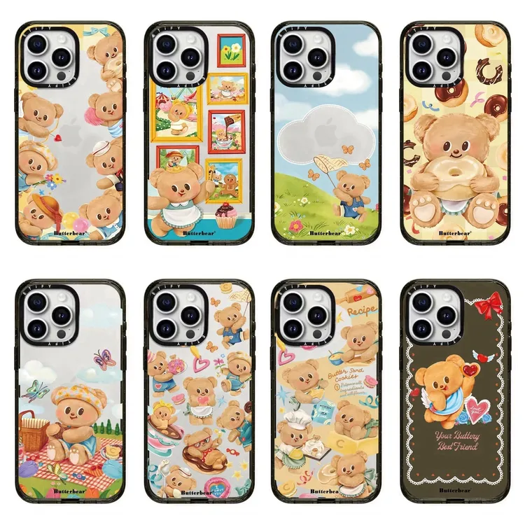 CASE联名黄油小熊苹果适用iPhone17可爱卡通少女15防摔14潮牌同款