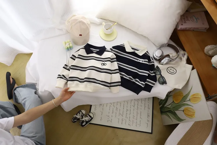 套头春秋男条纹女男女通用卫衣宝宝男童洋气秋季