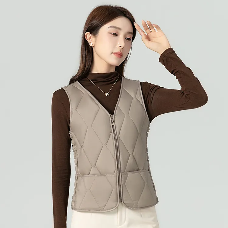 2025女士新款韩版透气修身保暖爆款马夹秋冬拉链马夹加绒内搭背心