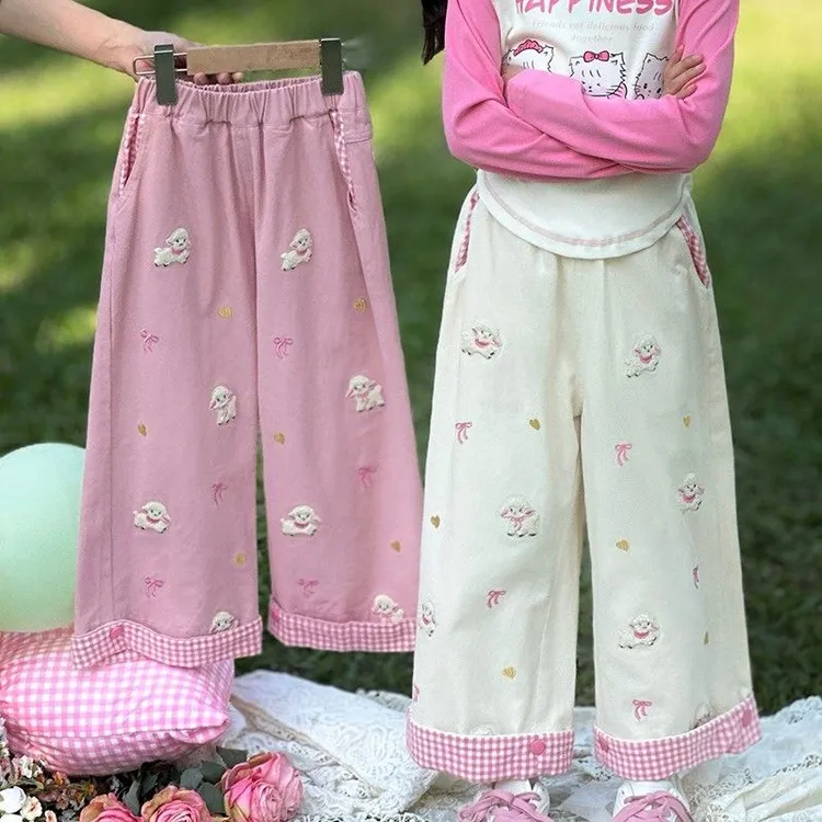 原创女童春装裤子2025新款春秋款百搭长裤儿童纯棉宽松休闲裤潮