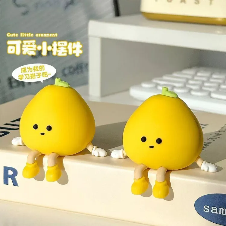 办公室桌面可爱屏幕装饰品小柚柚车载中控小摆件电脑显示器电视机