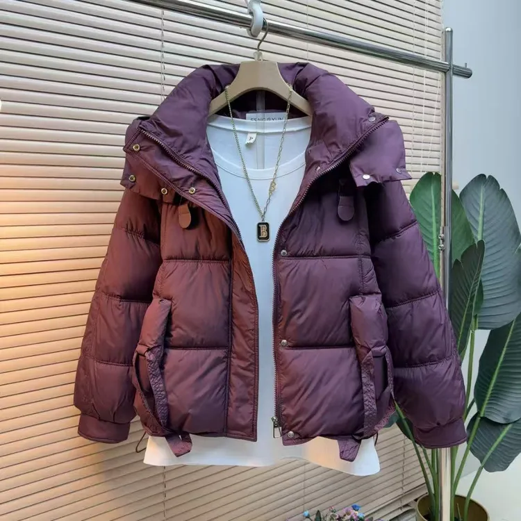 胖mm欧货时尚气质显瘦韩版法式轻奢6864连帽法式简约时髦保暖外套