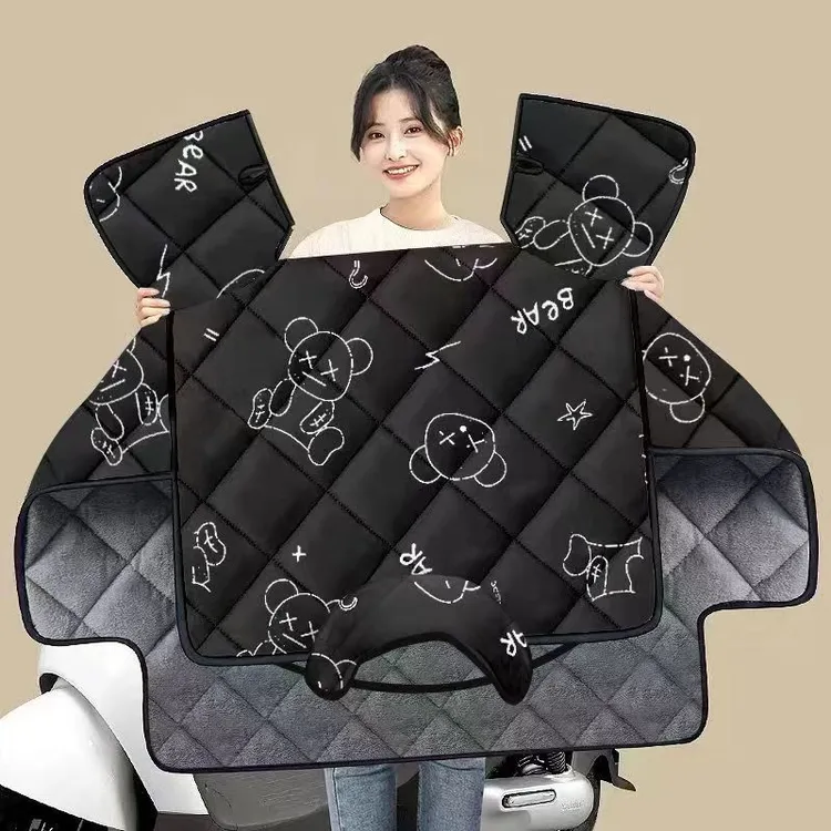 电动车挡风被加绒加厚冬季新款电瓶车小型防水防风罩四季通用mz