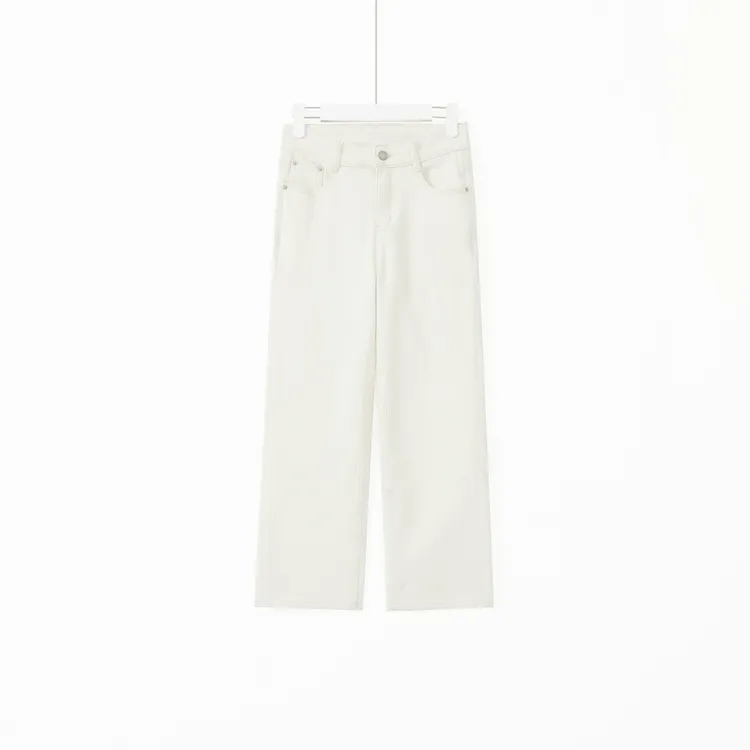 几里与麻 复古百搭休闲法棍直筒裤加绒牛仔裤 裤长89 2122234