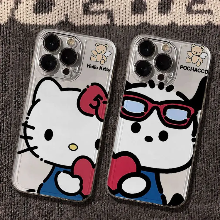 情侣适用14透明13ProMax爱心帕恰狗kt猫iPhone16苹果15手机壳软a3