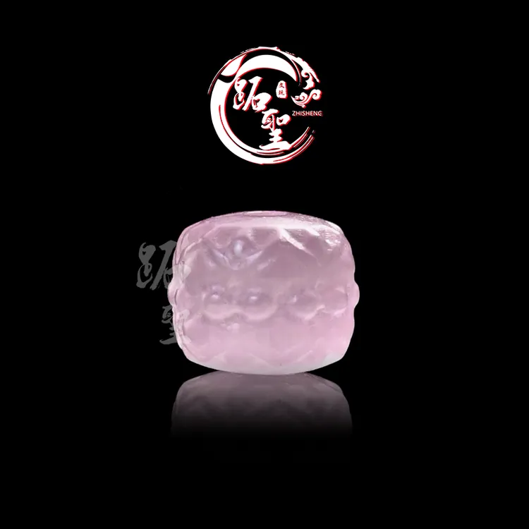 8MM猫眼石并蒂莲老型桶珠粉色单珠文玩手串手链配饰配珠散珠