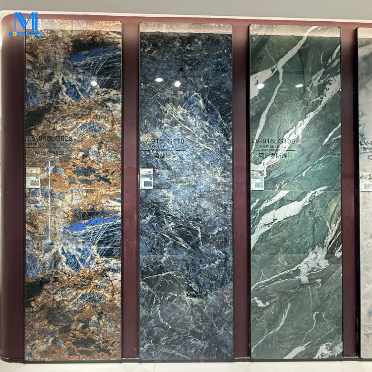 900x1800岩板亮光轻奢电视背景墙客厅玄关全屋