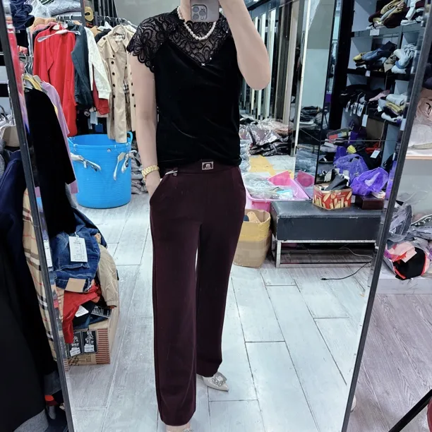 品牌新款秋冬优质小直筒4色松紧腰西裤休闲裤9303
