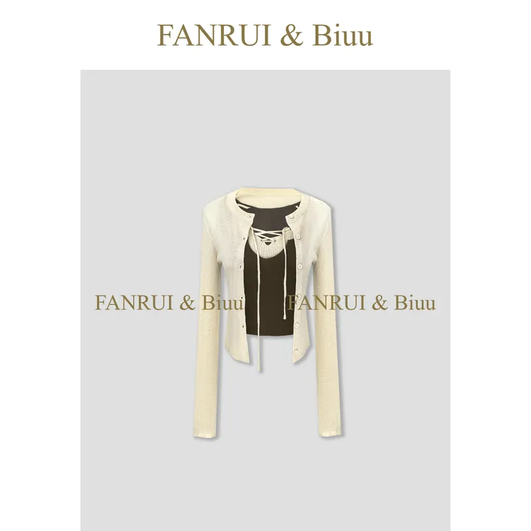 FANRUI/泛芮 「贝贝biuu」羊毛混纺洋气减龄长袖针织甜美上衣B17419