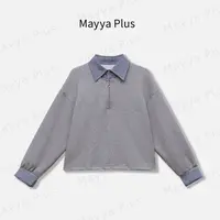 【港调时刻】Mayya Plus麦芽定制流光风假两件卫衣长袖上衣32537090