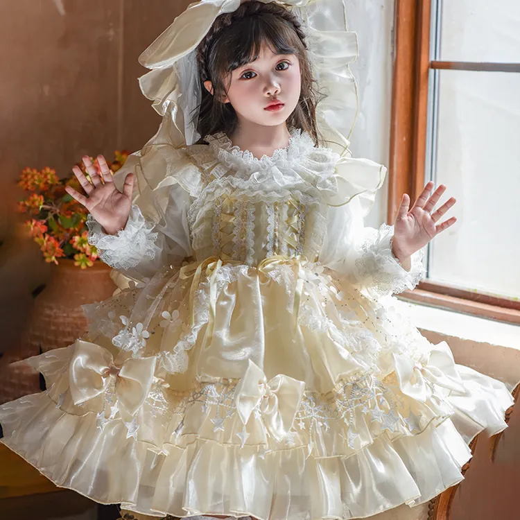 女童秋冬洛丽塔蓬蓬裙 2025新款洋气小女孩生日花童礼服连衣裙子