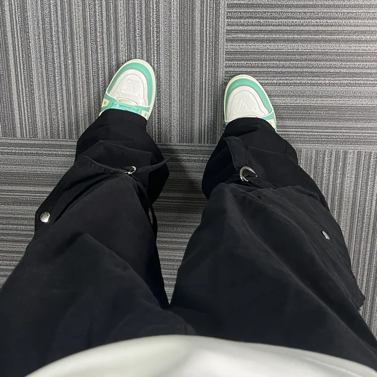 长裤工装裤休闲裤美式弯刀卫裤情侣阔腿高街拼接复古
